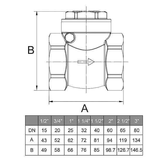 Клапан зворотного ходу води ITAP ROMA 1/2″ хлопавка 130 (000001059) Київ