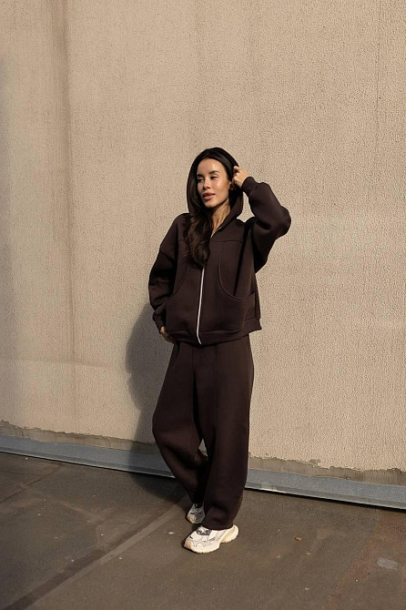 Женский теплый костюм двойка свободного кроя на каждый день турецкая трехнитка на флисе Одесса - изображение 8