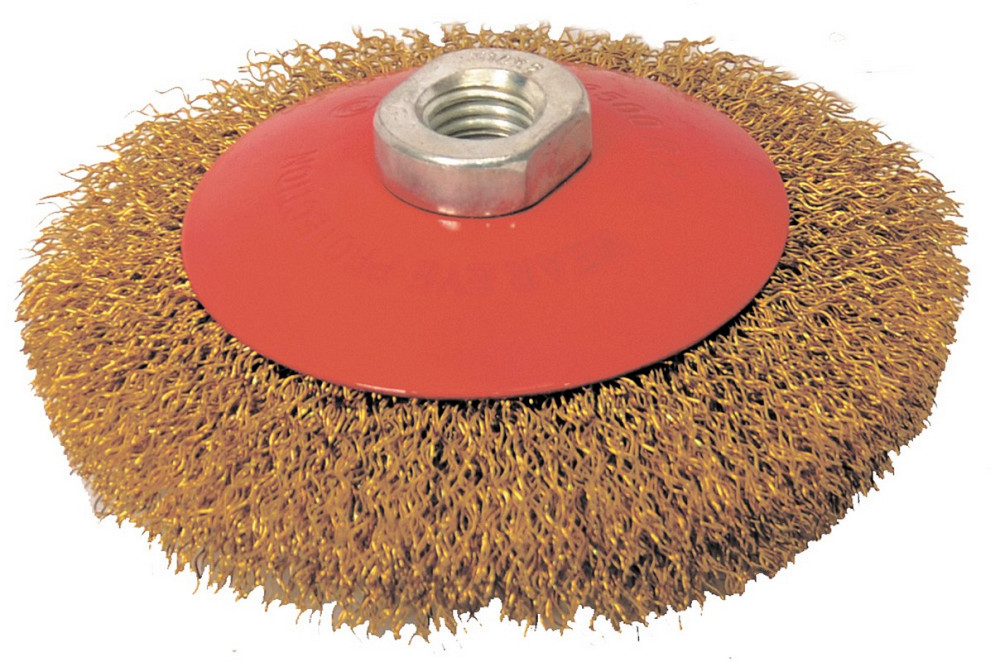 MASTERTOOL Щітка конусна MASTERTOOL з латунованого рифленого дроту Ø 125 мм М14 19-8112 Коломыя - изображение 2