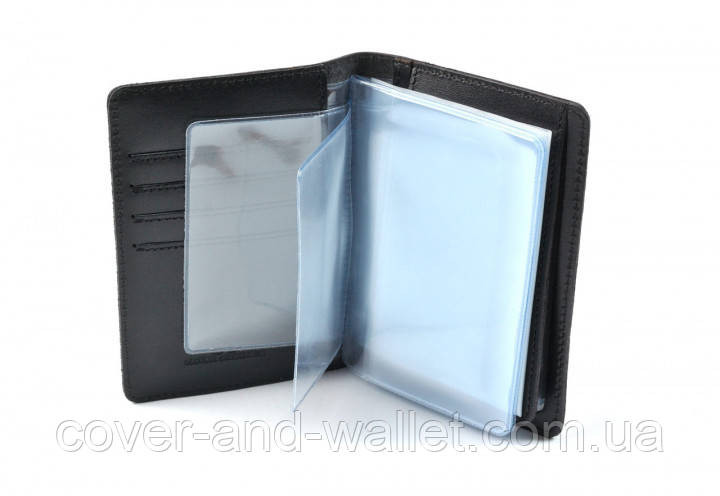 Обкладинка для авто документів з натуральної шкіри чорного кольору ST Leather Київ - фото 5