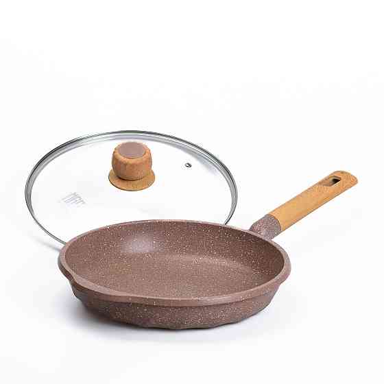 Алюмінієва сковорода 2,8 л з мармуровим антипригарним покриттям Ø 28 см кавова MGC HP-4-425CO Коломия