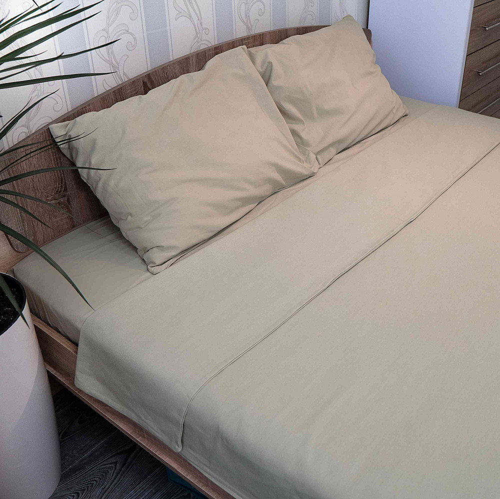 Підковдра 200x220 Поплін GM Textile 120 г/м2 Бавовна (Світло-коричневий) Суми - фото 2