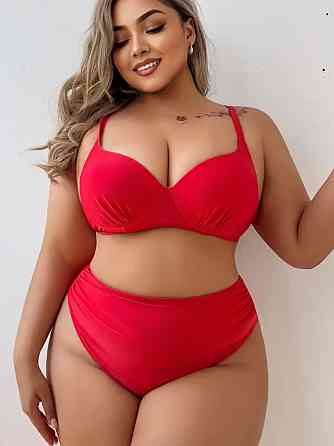 Купальник жіночий батал роздільний червоний Київ