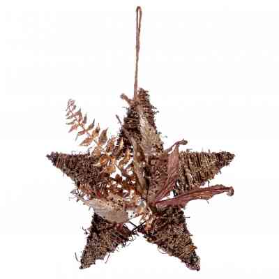 Ялинкова іграшка YES! Fun Зірка з декором 30 см, ротанг, золото (974571) Вінниця