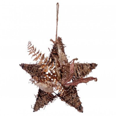 Ялинкова іграшка YES! Fun Зірка з декором 30 см, ротанг, золото (974571) Вінниця - фото 1