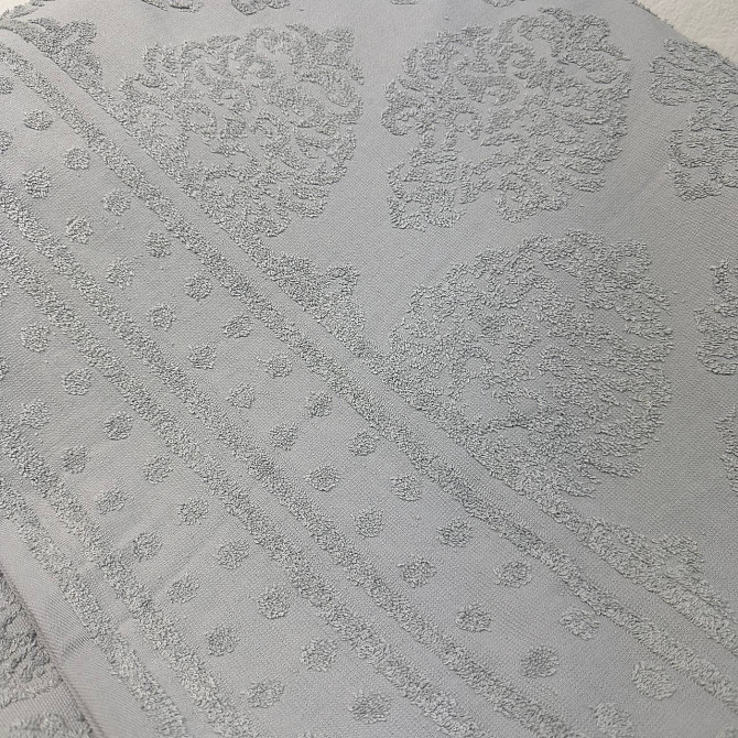 Простирадло-покривало жаккардове махрове 100% Бавовна GM TEXTILE 190x200см 400г/м2 (Світло-сірий з б Суми - фото 4