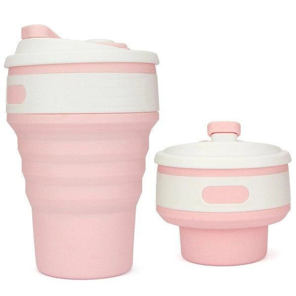 Силиконовая термо-чашка 350 мл, Многоразовая силиконовая чашка, Стакан раздвижной складной WM-59 Львов - изображение 2