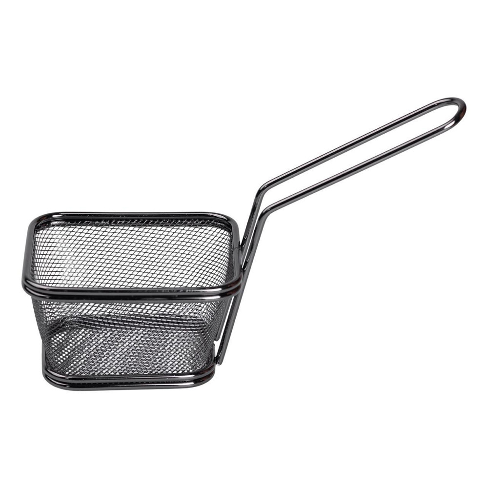 Корзина сервировочная для подачи картофеля фри и снеков 10.5×9×5.5 см Черная HP-19-4-S-B Киев - изображение 3