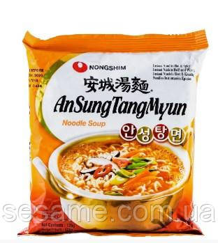 Корейская лапша быстрого приготовления с грибами и водорослями AnSungTangMyun NONGSHIM 125 г Харьков - изображение 2