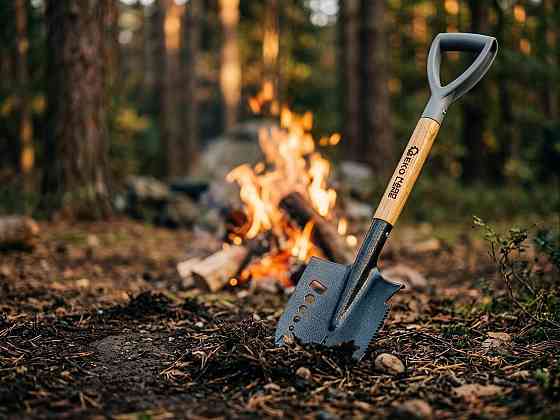 Лопата-рискаль вкорочена (саперка) "GeKo" з дерев'яним держаком 16,5х22/ 70 см Стрий