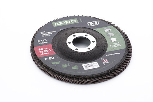 Круг лепестково-торцевой Р60 прямой 125мм (Т27) (КЛТ) APRO Ровно - изображение 1