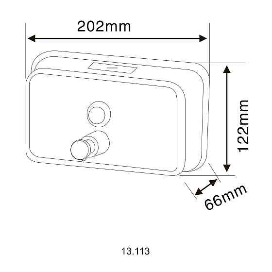Дозатор рідкого мила HOTEC 13.113-1,0L горизонтальний 1000мл,Stainless Steel SUS304 Луцк