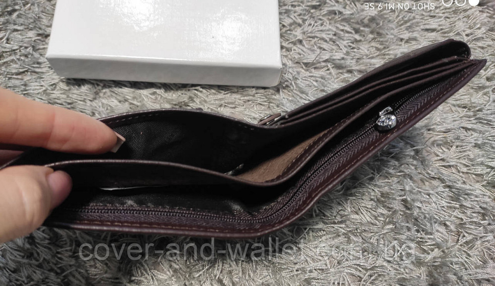 Кожаный мужской кошелек коричневого цвета с блоком для документов Boston 102 Киев - изображение 6