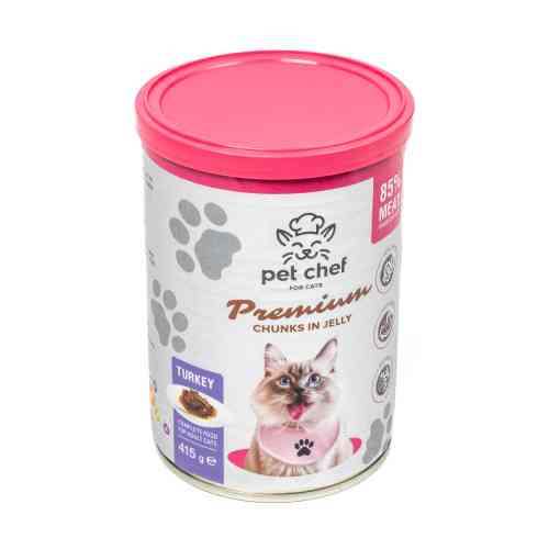 Влажный корм для кошек Pet Chef с Индейкой 415 г Киев