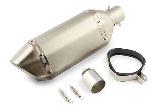 Глушник (тюнінг) 460*130mm (нержавіюча сталь, овал, срібло, прямоток, mod:5) 118 Київ