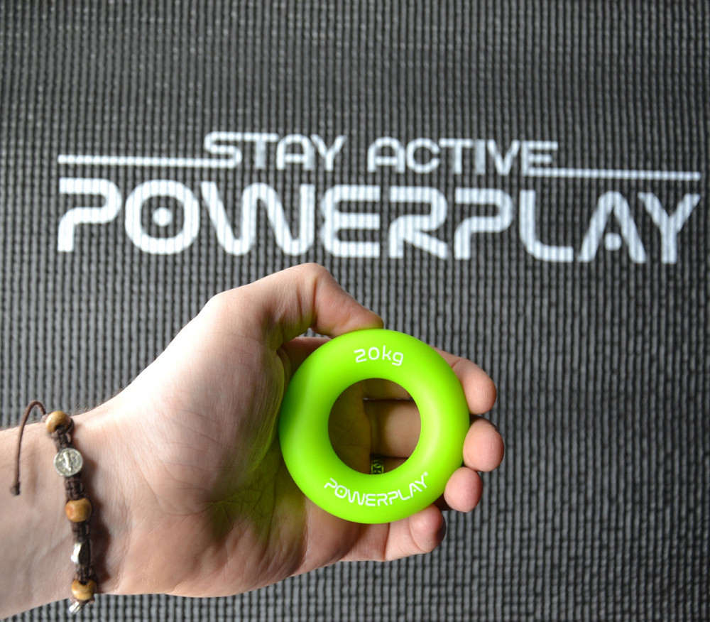 Еспандер кистьовий силіконовий PowerPlay PP-4324 Hand Grip Ring Medium 20 кг. Зелений Каменское - изображение 7