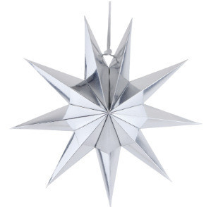 Звезда из картона объемная 30 см серебристый Киев - изображение 1
