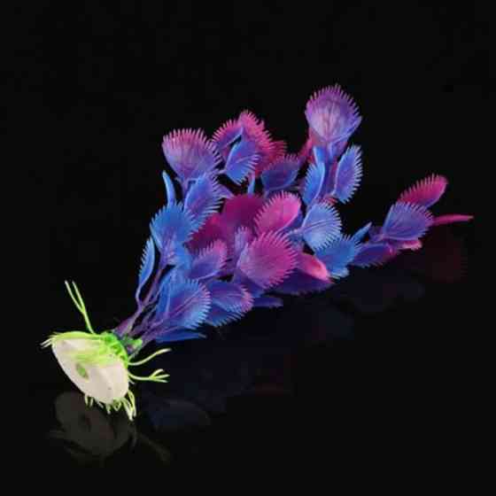 Штучні рослини в акваріум 12 см фіолетовий Київ