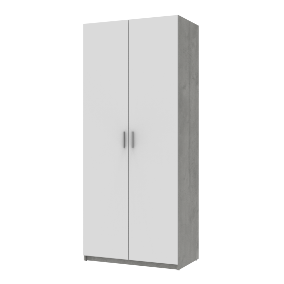 Шкаф распашной для одежды Doros Кен 90х52х210 см Белый/Бетон (DRS-011187) Днепр