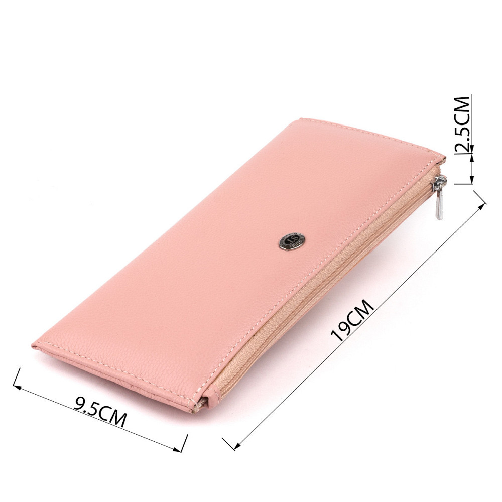 Горизонтальный тонкий кошелек из кожи женский ST Leather 19325 Розовый Киев - изображение 3