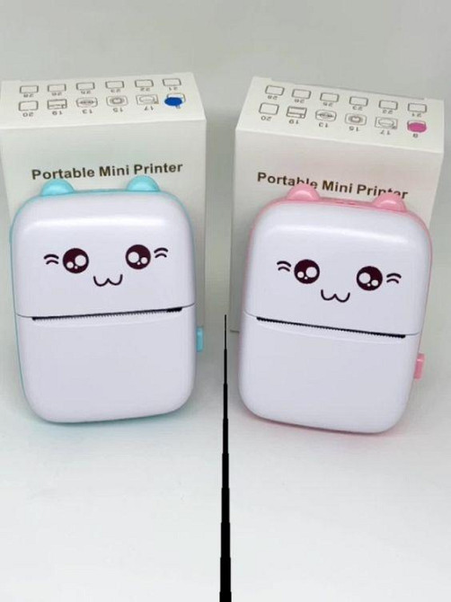 Портативний дитячий Bluetooth принтер Mini printer Mini printer CAT EARS бездротовий з термодруком Одеса - фото 9