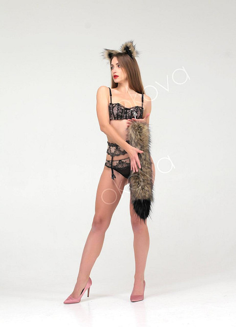 Анальный хвост без пробки, Коричневый с черным кончиком, OKOVA 60 см. Sex Aura Киев - изображение 7