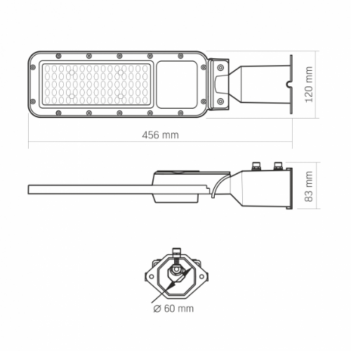 LED Ліхтар вуличний IP65 50W 5500Lm 5000К 220V SLE17 Videx Житомир - фото 8