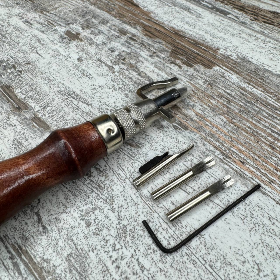 Грувер канавкорез с торцбилами 5в1, инструмент для работы с кожей для выборки канавки Киев