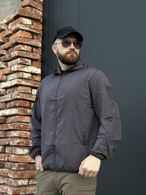 Армейская куртка мужская тёмно-серая, ультралёгкая, для охотников, туристов и повседневной носки Львов - изображение 9