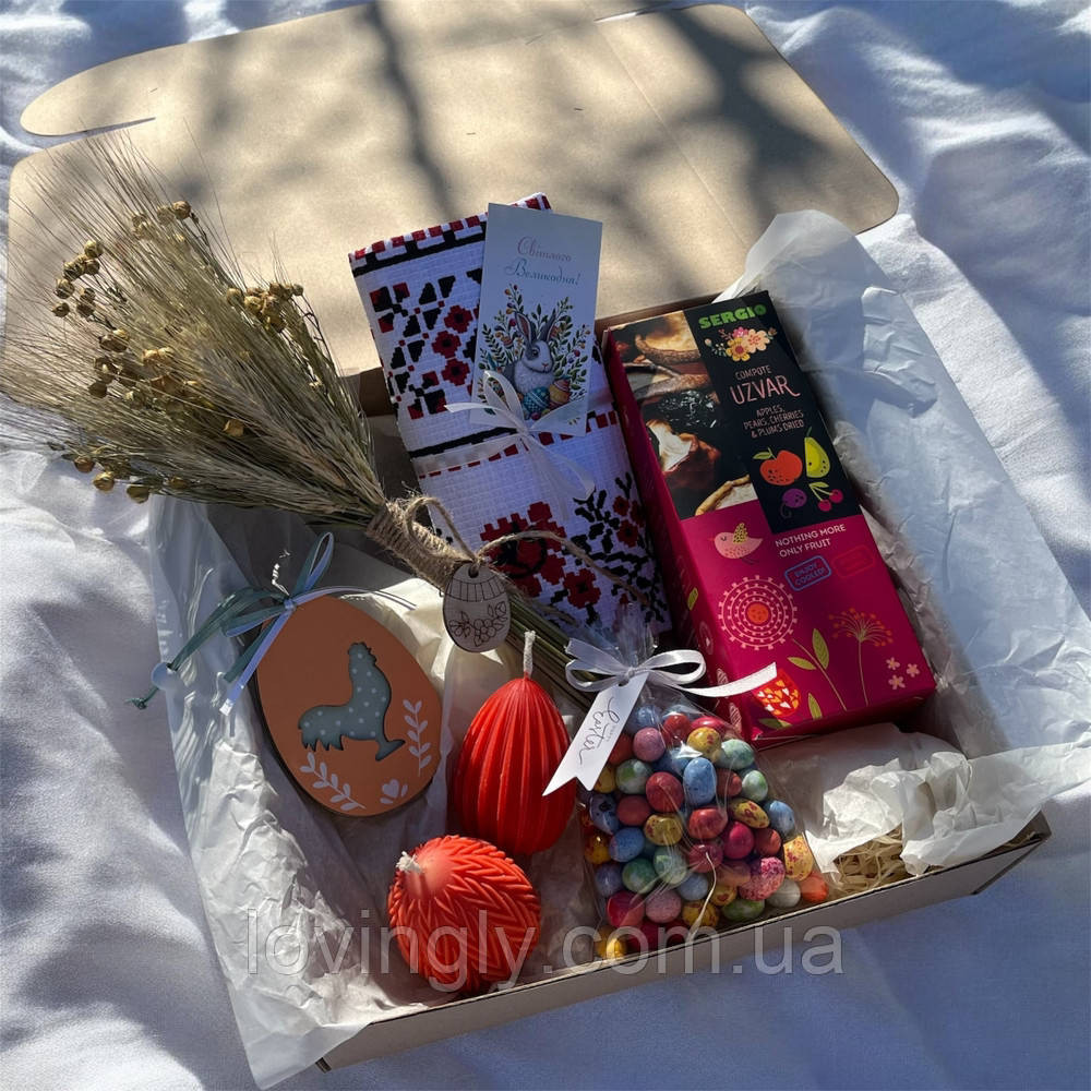 Подарунок на Великдень з доставкою - компактний handmade набір: святковий рушничок, свічки - яйця Ірпінь - фото 6