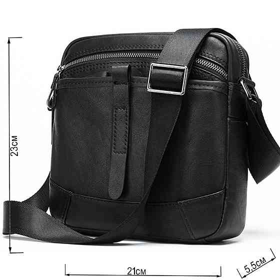 Компактная сумка через плечо из кожи Vintage 20034 Черная Киев