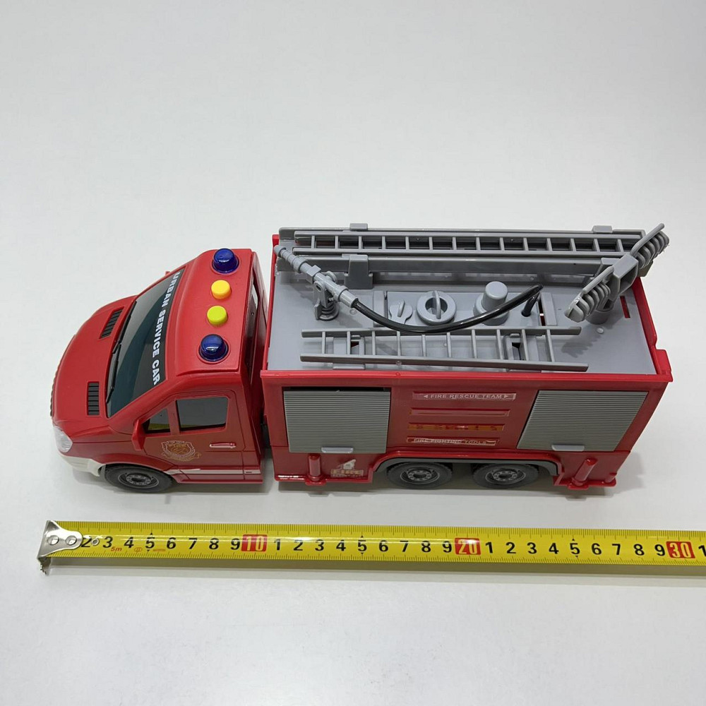 Машинка пожежна 27 см гумові колеса рухомі деталі звук світло Вид 2 Червона (JS139-40) Чернігів - фото 6