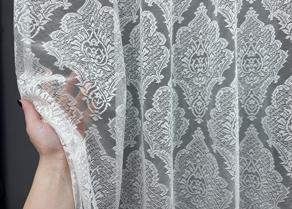 Тюль жакард VR-Textil Корона № 1320т Арка на кухню колір білий 200х150 см (53-0188) Київ - фото 3