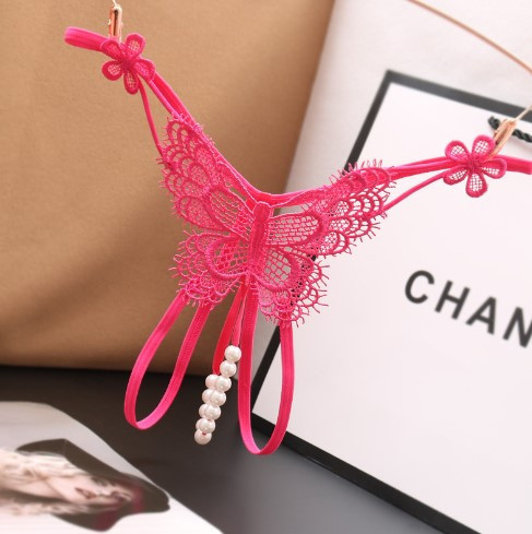 Трусики з перлинами малинові Метелик розмір універсальний (на резинці), 15% нейлон, 85% поліестер Київ - фото 4