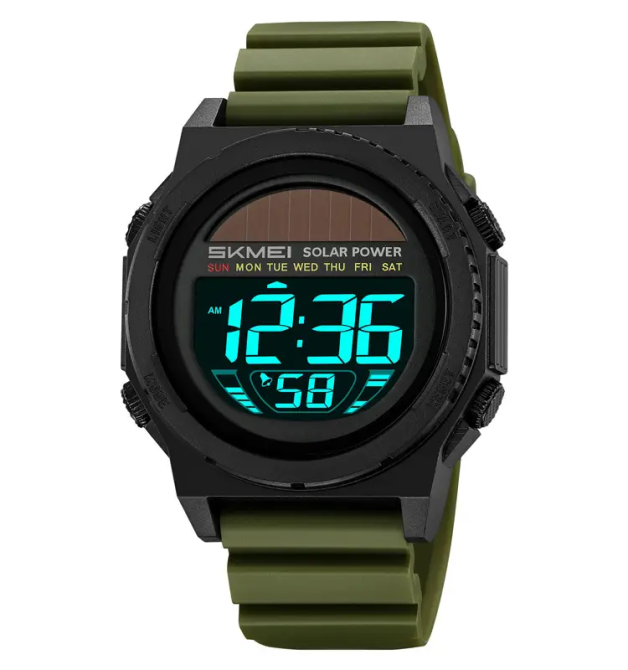 Годинник чоловічий наручний на сонячній батареї Skmei 2358 solar (Зелений із чорним) Вінниця - фото 2