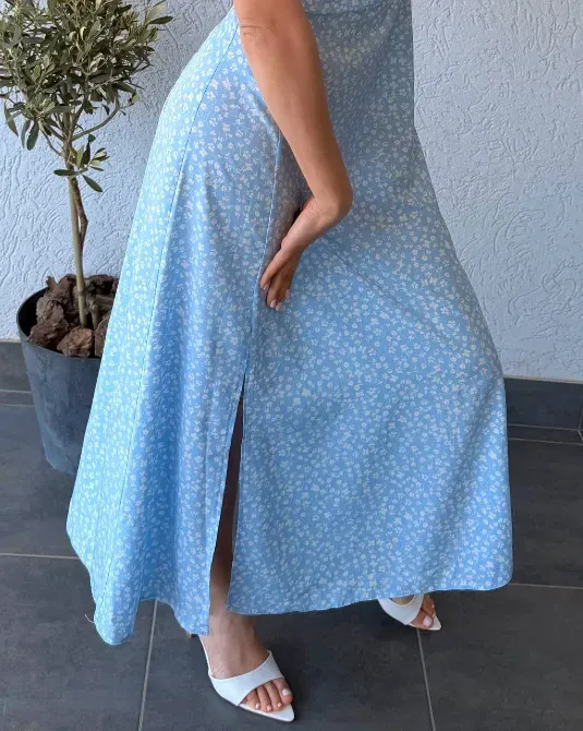 Жіноче плаття з розрізом супер софт — чорне, блакитне, зелене, червоне Одеса - фото 14