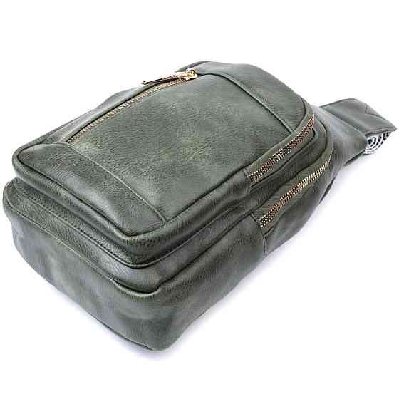 Стильная слинг сумка для женщин из экокожи Vintage 22745 Зеленый Киев