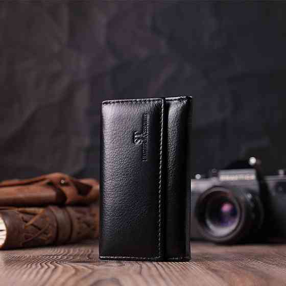 Практична ключниця із натуральної шкіри ST Leather 22483 Чорний Київ