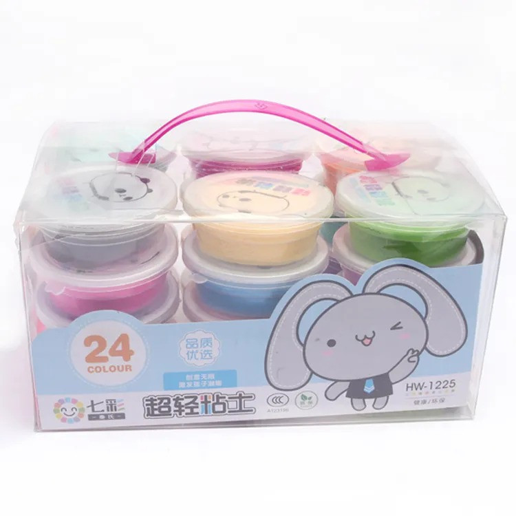 Набор воздушный пластелин ультра легкая мягкая глина для лепки для детей, разноцветный пластилин 24 шт. Каменец-Подольский - изображение 2