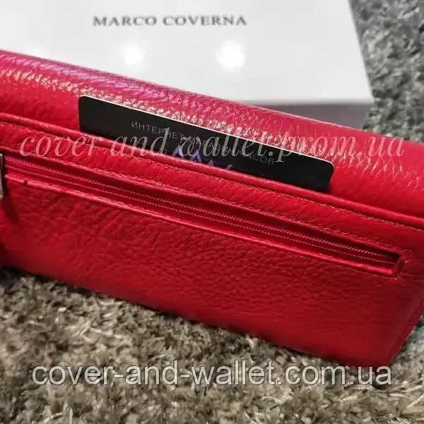 Красный кожаный женский кошелек с визитницей Marco Coverna MC 1415 Киев - изображение 6