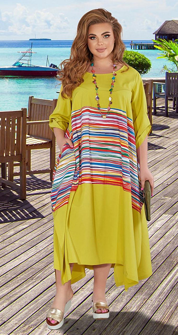 Свободное комбинированное платье большого размера Киев - изображение 2