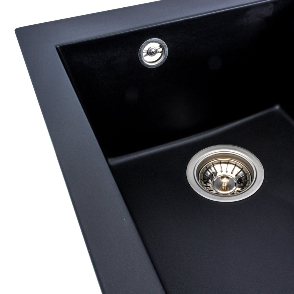 VALESO Гранітна мийка для кухні VALESO SOKIL 4150 матова Чорна Коломия - фото 11