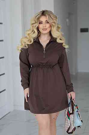 Трикотажное платье оверсайз на кулиске 