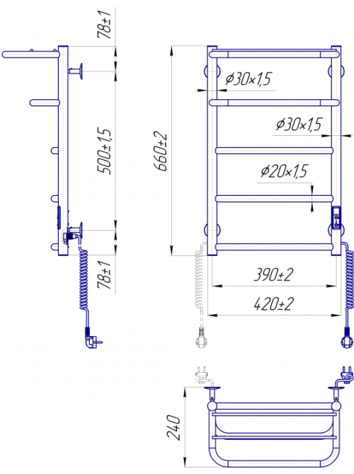 Електрична рушникосушарка Mario Hotel -I 650х430/240 TR K з полицею Київ - фото 7