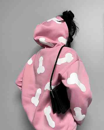 Женское теплое ОХУЕ*** худи оверсайз кроя на фиксаторах трехнитка на флисе Одесса