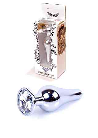 Анальна пробка - Jewellery Silver Long Plug Clear Sex Aura Київ