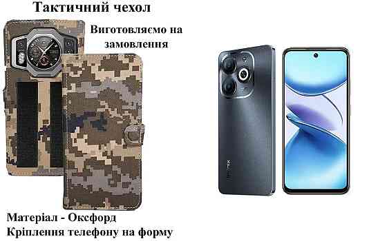 Тактический чехол для Hotwav A17 Pro Max, крепится к снаряжению на липучке Киев