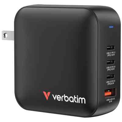 Зарядний пристрій Verbatim MiniGaN 165 W 4 ports (3xUSB-C/1xUSB-A) (32216) Вінниця