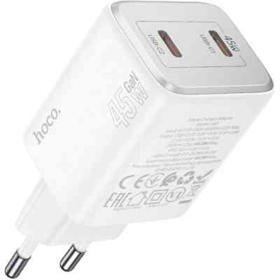 Зарядний пристрій HOCO N42 Elogiado 2xUSB-C PD45W + cable USB-C to Lightning White (6942007617116) Вінниця
