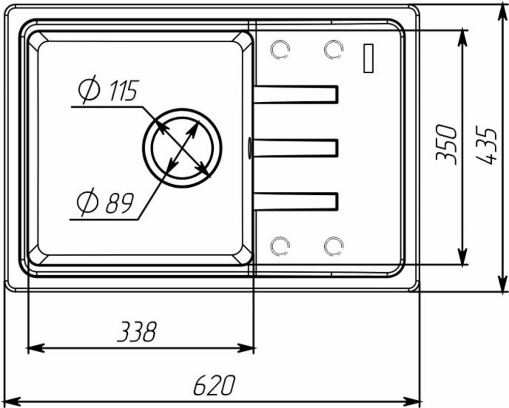 Гранітна мийка для кухні VALESO LIANA 6243 матова Сафарі Коломия - фото 2